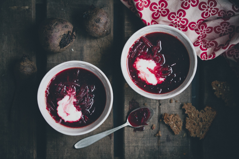 Beetroot Soup with Horseradish Yogurt